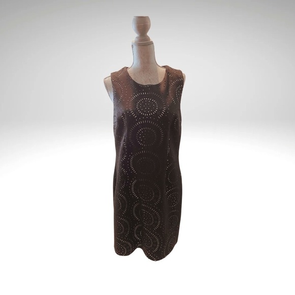 🛍️ DEX Black Cutout Pattern Sheath Dress - Size XL (EUC) - Picture 1 of 8